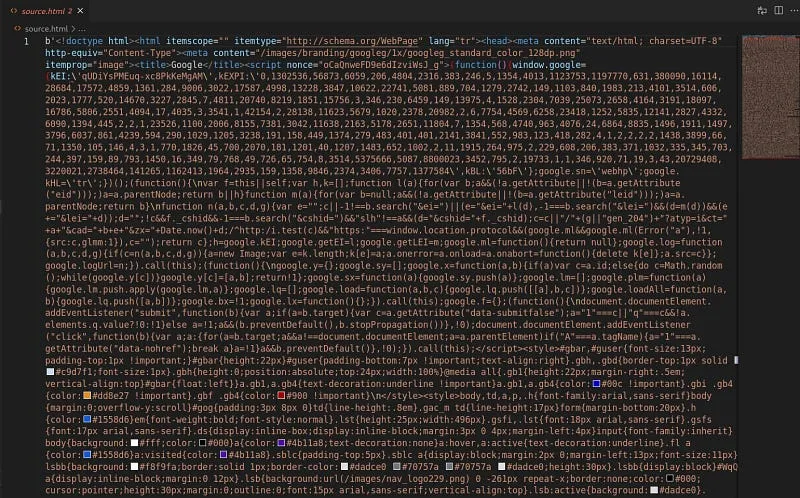 You can see that the page source is pulled as follows