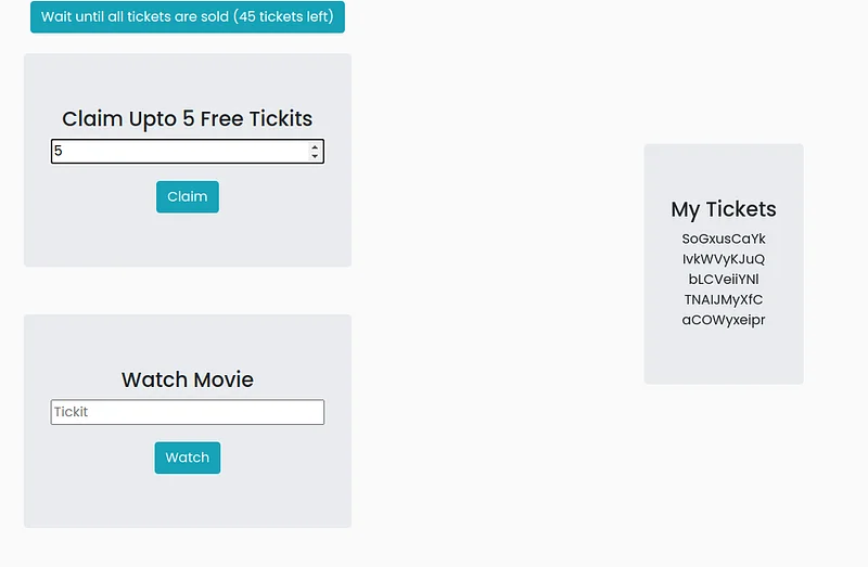 The statement in the lab environment said that we could buy all the tickets