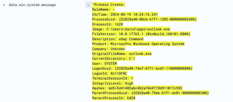 In the SIEM's EDR events, filter by the system's "agent.ip" value
