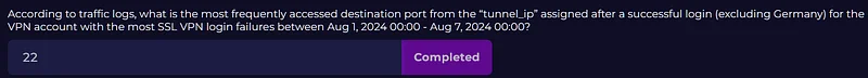 How many unique destinations had SSH service access allowed via the "tunnel ip" assigned after a successful login (excluding