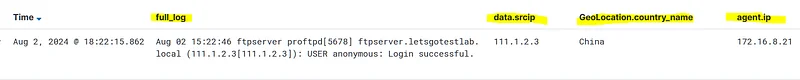 If we search the agent.ip information in the log we find, we find the answer