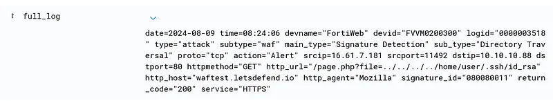 Apply the filters "data.subtype: waf" and "data.action: Alert" in SIEM