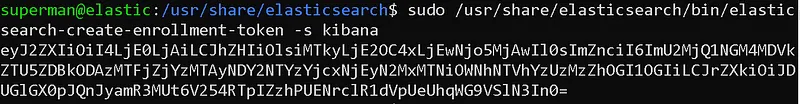 kibana bağlantısı için token üretme
