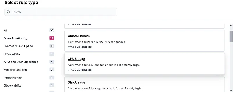 Kibana Uyarılar: Rules Menüsü