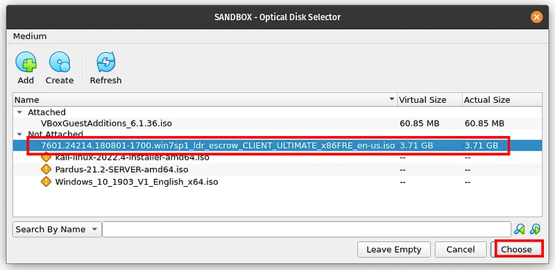 Açılan menüden Add butonuna tıklıyoruz ve açılan pencereden Windows7 (32-bit) ISO dosyamızı bilgisayarımızda nereye