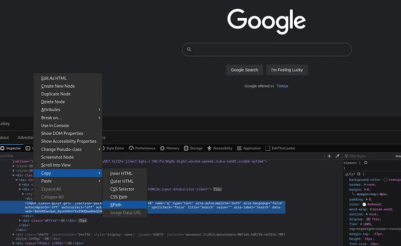 XPATH: Sayfa kaynağında erişmek istediğimiz elemanın xpath'ini vererek erişebiliriz