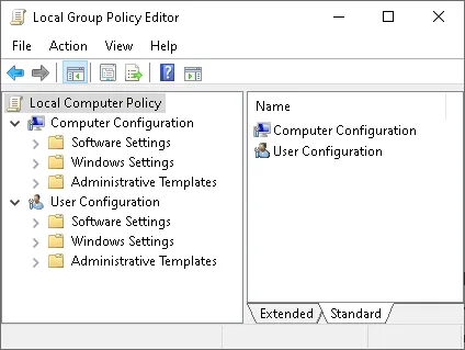 Yerel Grup İlkesi Düzenleyicisi: gpedit.msc (2)