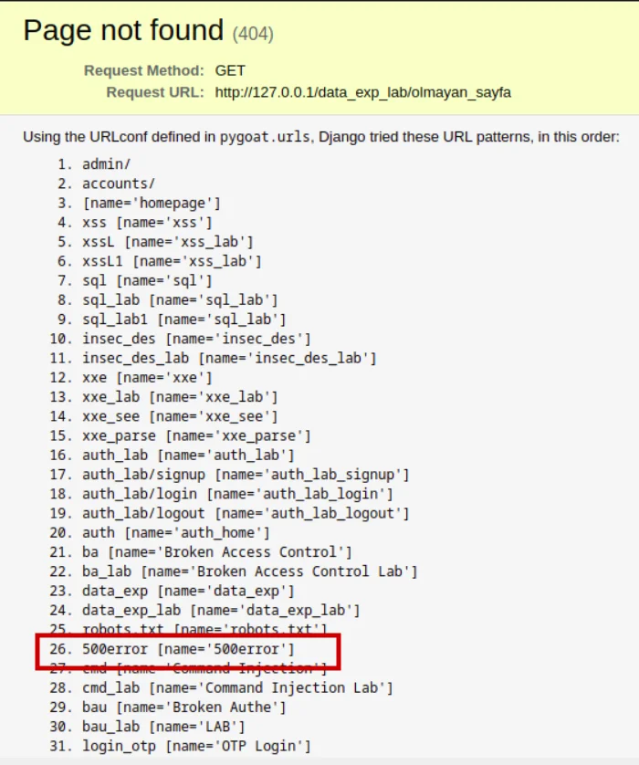 Django Frameworkünde geliştirme yapan geliştiricilere hataların gösterilmesini içeren bir DEBUG niteliği vardır