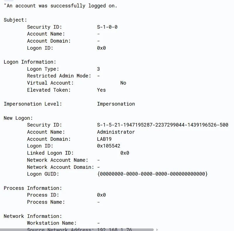 SIEM'de "rule.groups: windows" filtresini kullanın ve IP adresini arayın (3)