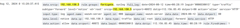 SIEM'de "rule.groups: firewall" ve "data.dstip: IPAdresi " filtrelerini uygulayın